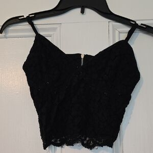 Black Lace Cropped Camisole